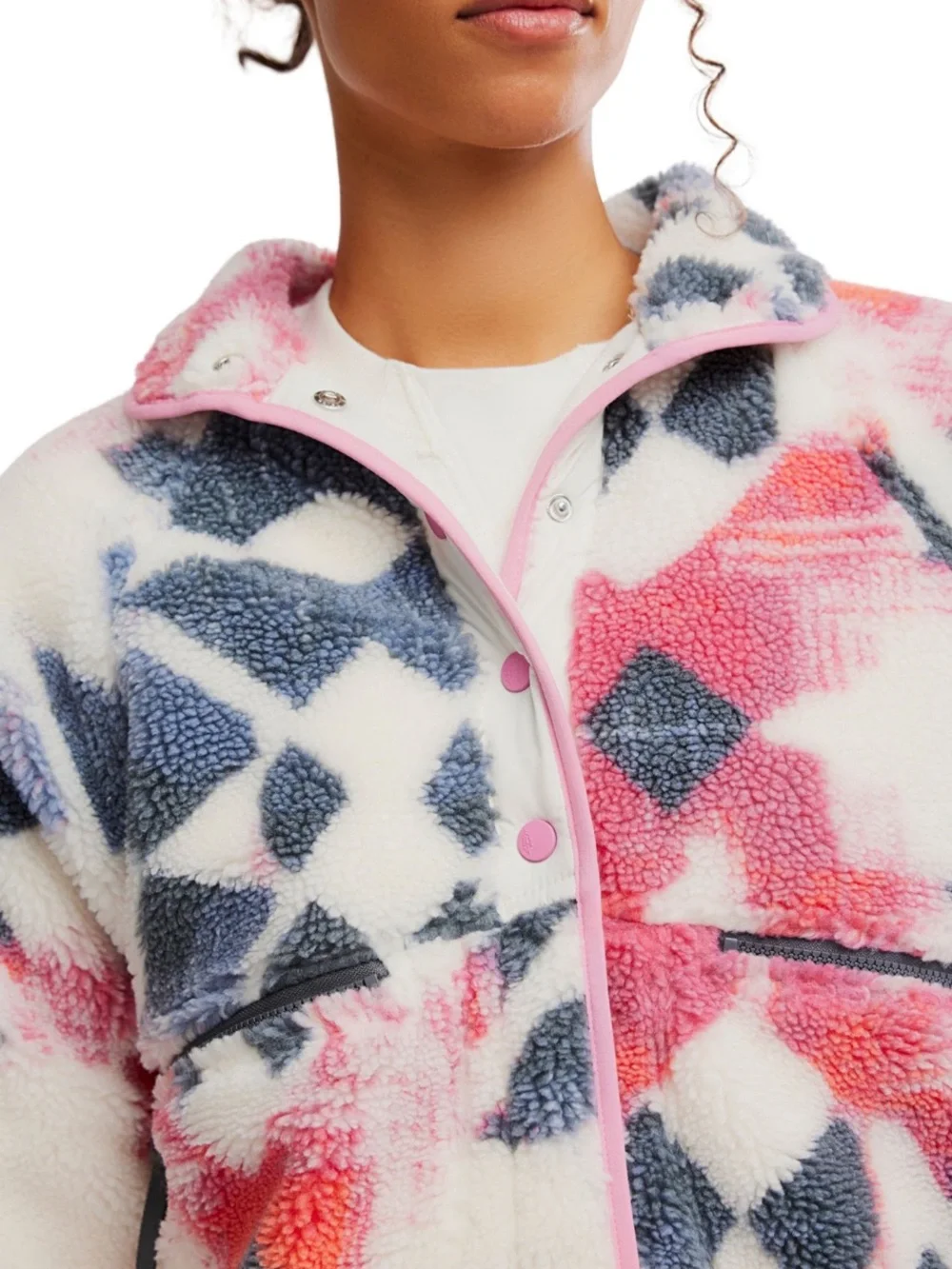 NWT Free People Movement Hit The Slopes Printed Fleece Jacket XS Mystic Meadow - Picture 9 of 9